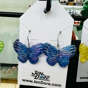 JenDore Handmade Butterfly Dangle Drop Earrings Hypoallergenic Tarnish Resistant